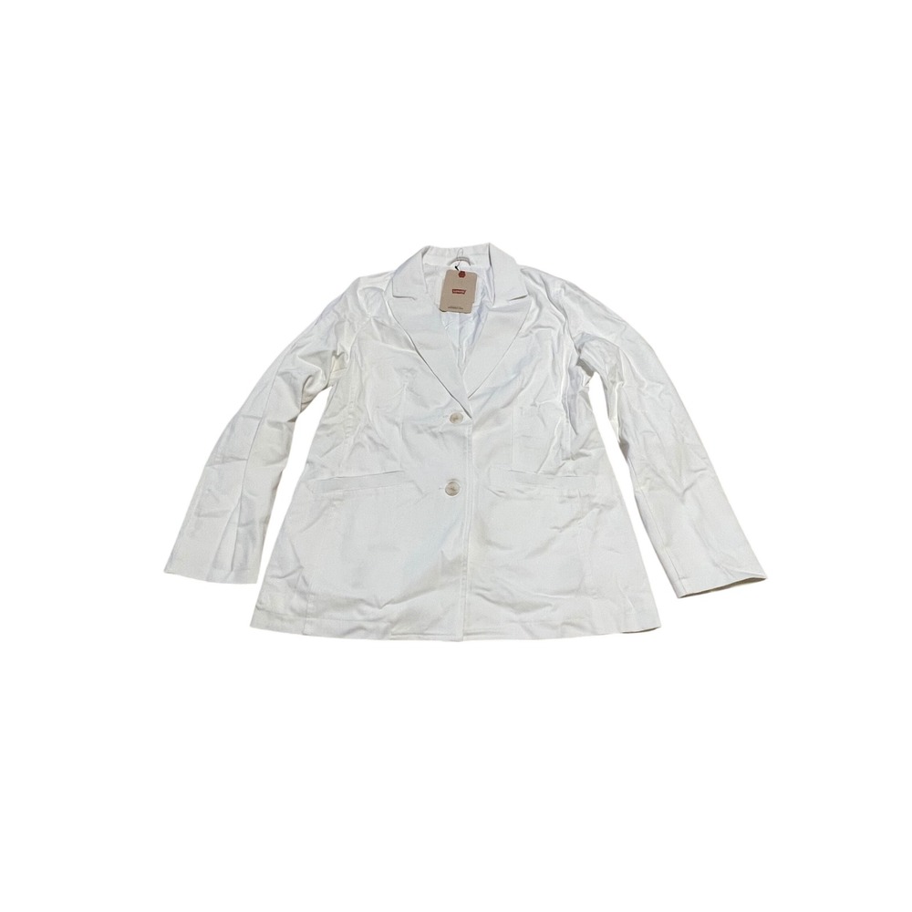 Levis White Denim Blazer Jacket Womens Size Medium 595450044 New